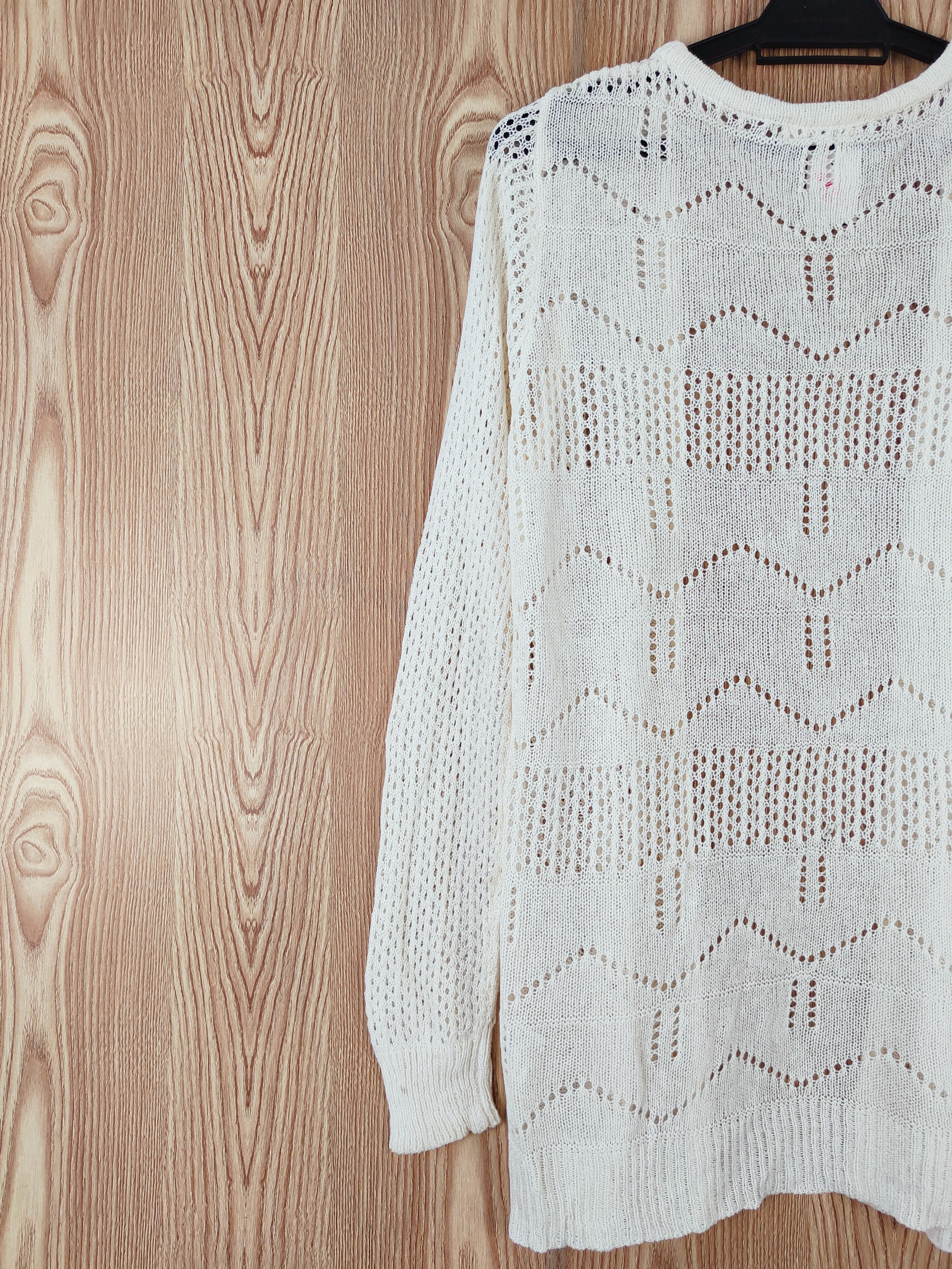 Aran Isles Knitwear × Japanese Brand Naturam Beige Mesh Net Knitwear Cardigan #W481 Size M / US 6-8 / IT 42-44 - 8 Thumbnail