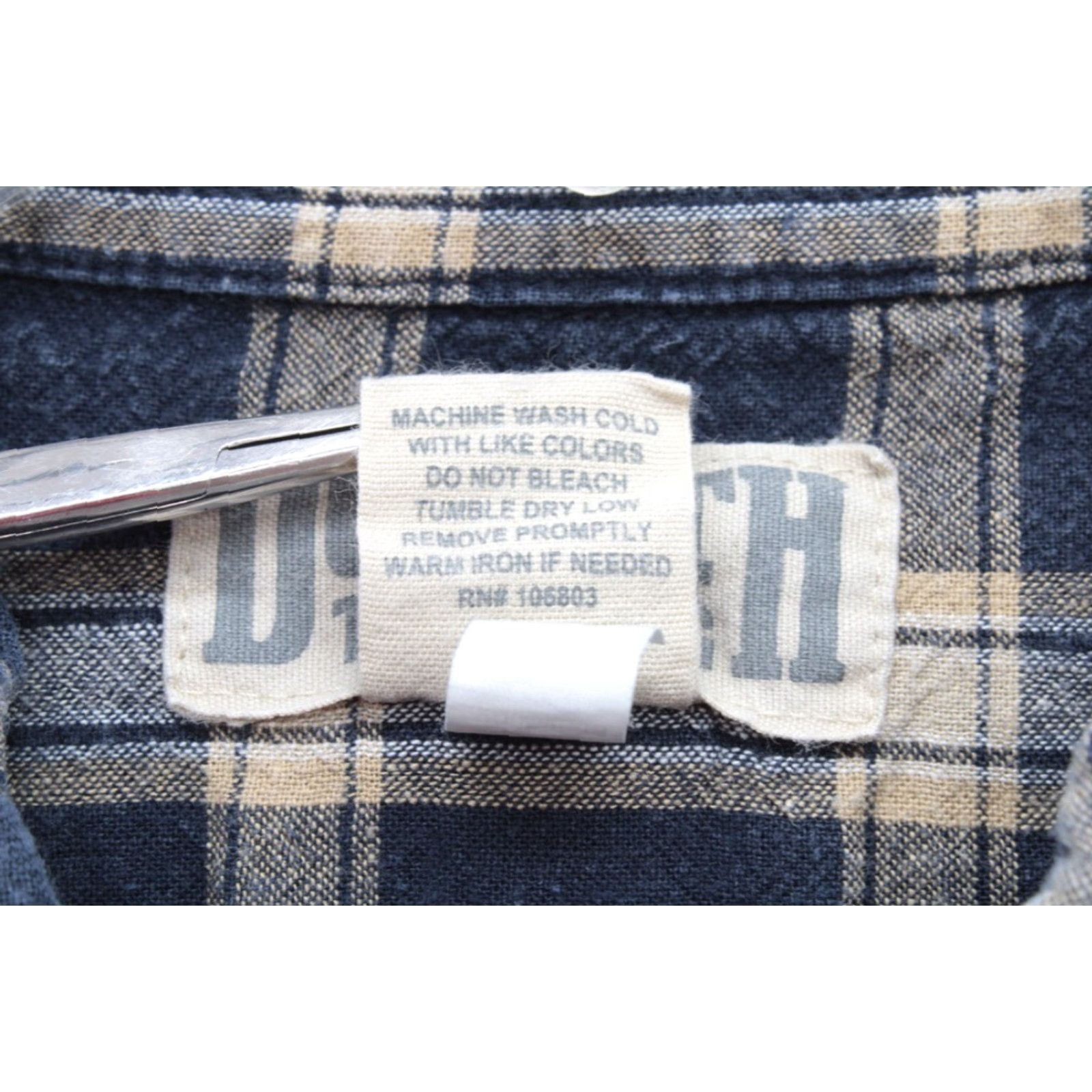 Vintage Duluth Shirt Men's XL Dark Blue Plaid Hemp Cotton Blend Short Sleeve Button Down Size US XL / EU 56 / 4 - 6 Thumbnail
