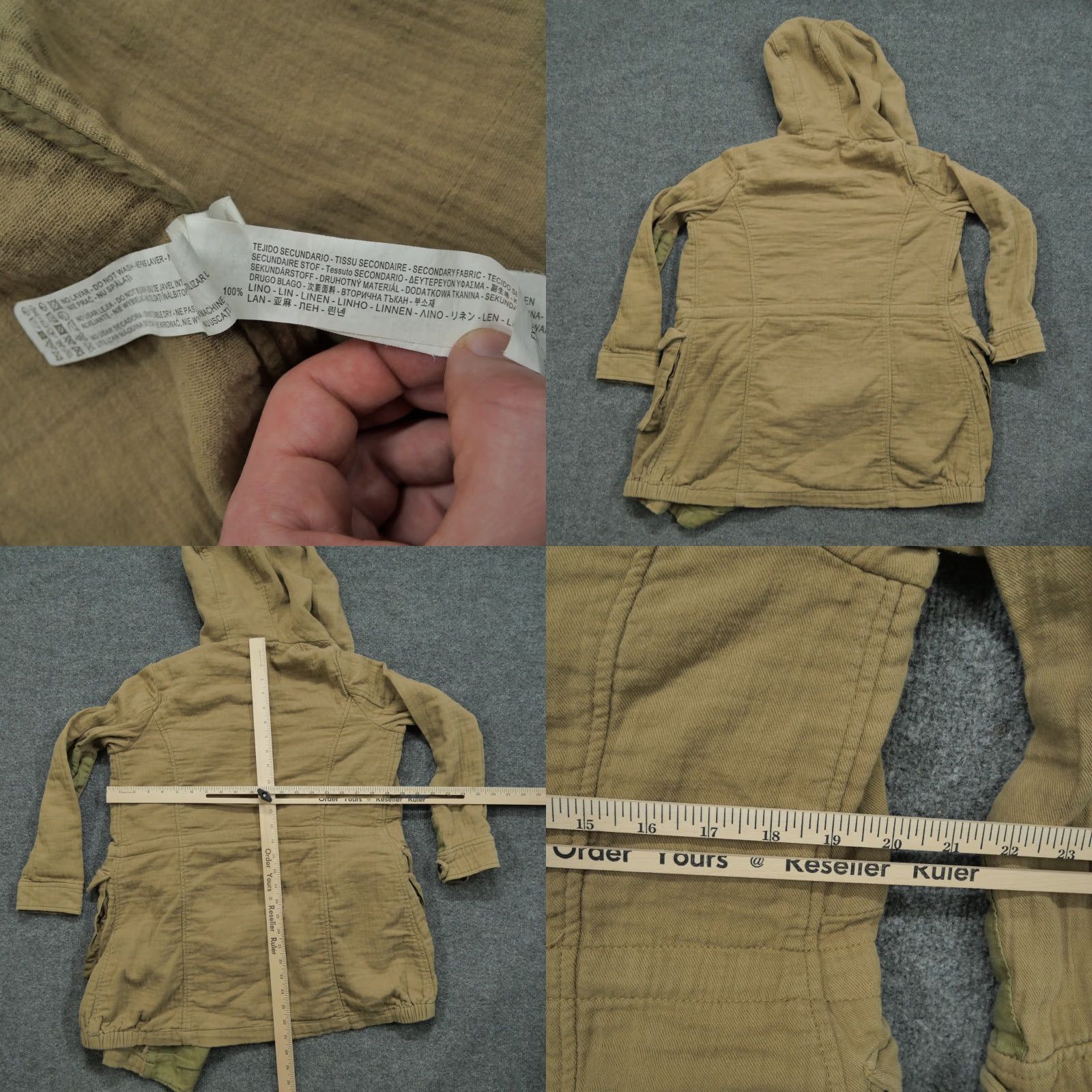Zara Zara Jacket Womens XS X Small Tan Brown Gauze Hooded Military Size XS / US 0-2 / IT 36-38 - 8 Thumbnail