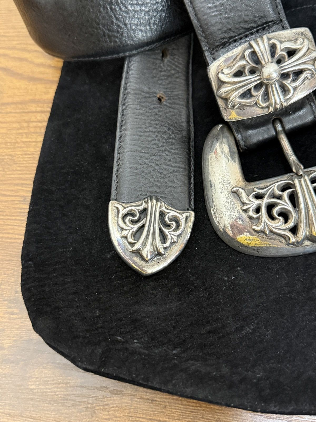 Chrome Hearts Chrome Hearts Leather Waist Belt 3-Piece Western Size 30 - 4 Thumbnail