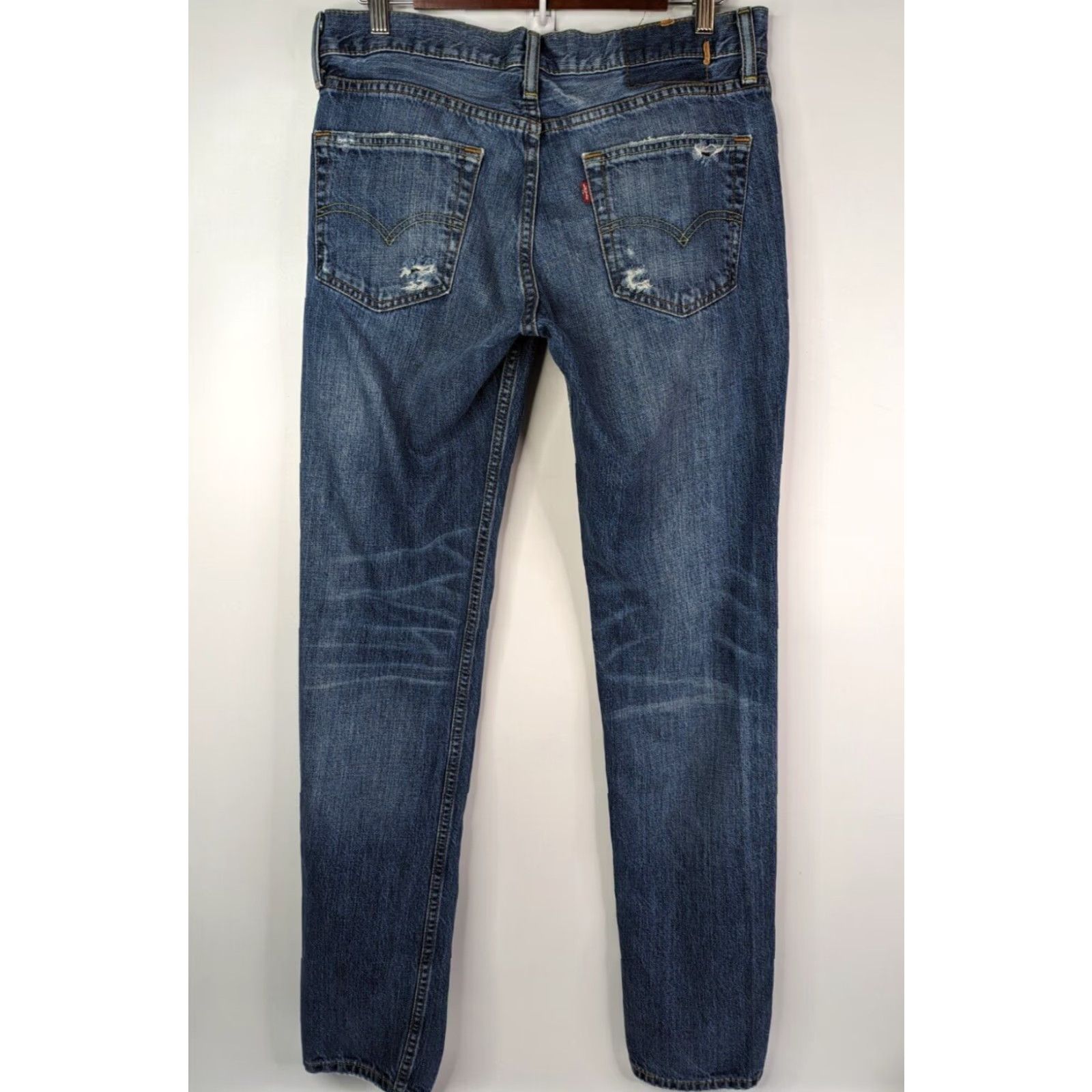 Levi's Levi's 511 Jeans Slim Fit Stretch Dark Wash Distressed Jeans Men 32x34 Denim 5-Pocket Belt Loops Zip Inseam 34 Vintage? No Size US 32 / EU 48 - 5 Thumbnail