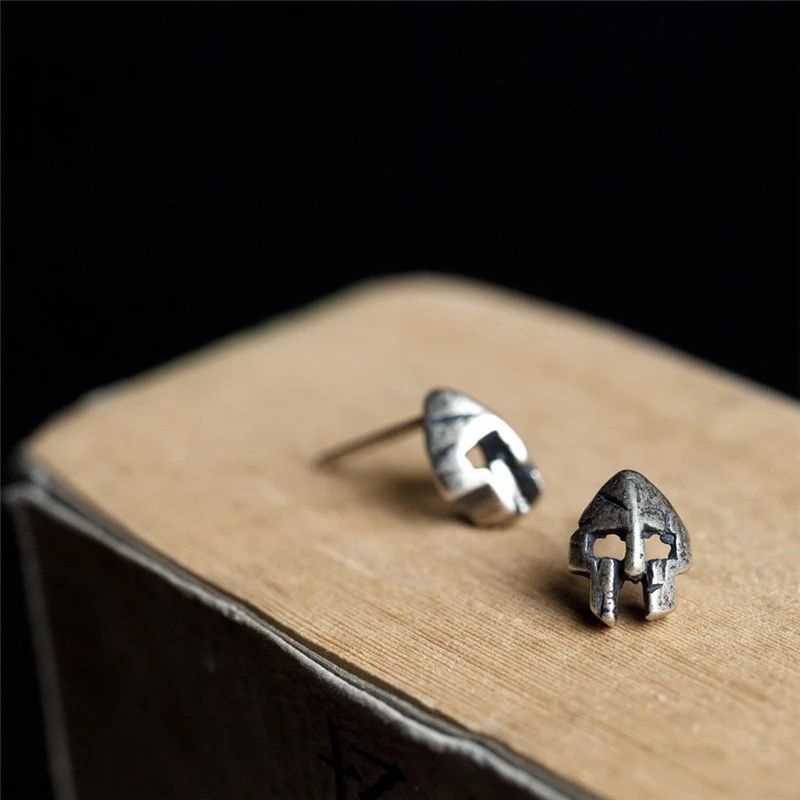 Jewelry Warrior Helmet Stud Earrings 925 Sterling Silver Ear Gift Size ONE SIZE - 1 Thumbnail