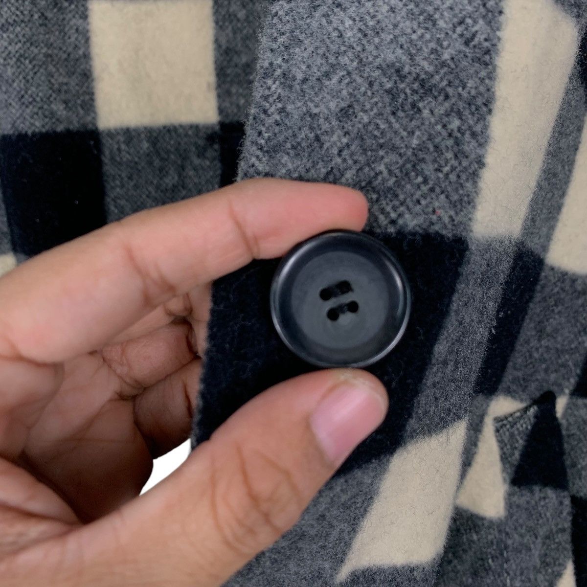 Japanese Brand SPLASH ROAD Checked Wool Coat Jacket #2265-C100 Size XL / US 12-14 / IT 48-50 - 14 Thumbnail