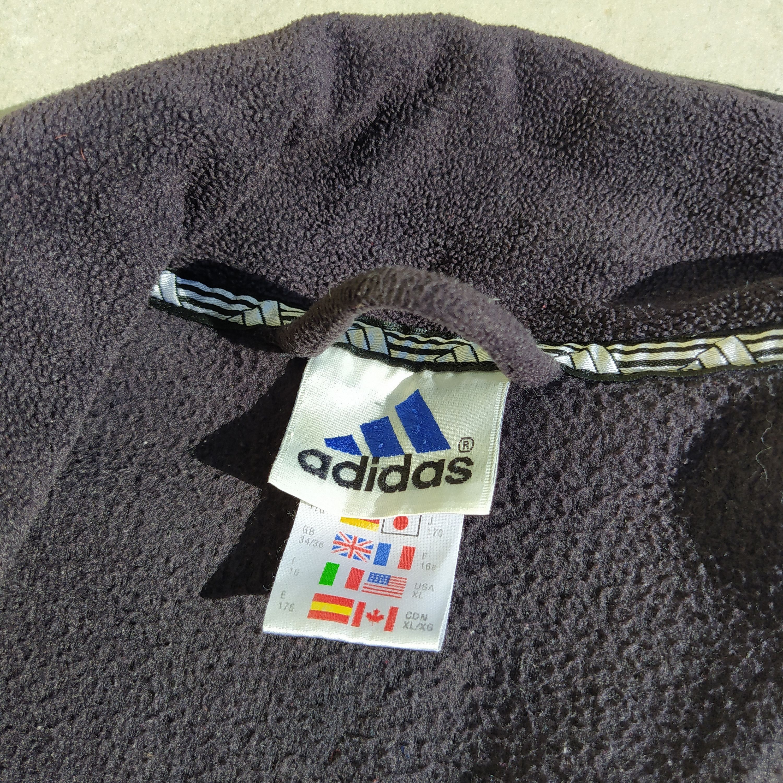 Adidas × Vintage Vintage Adidas Black Fleece Polar Size US XL / EU 56 / 4 - 3 Thumbnail