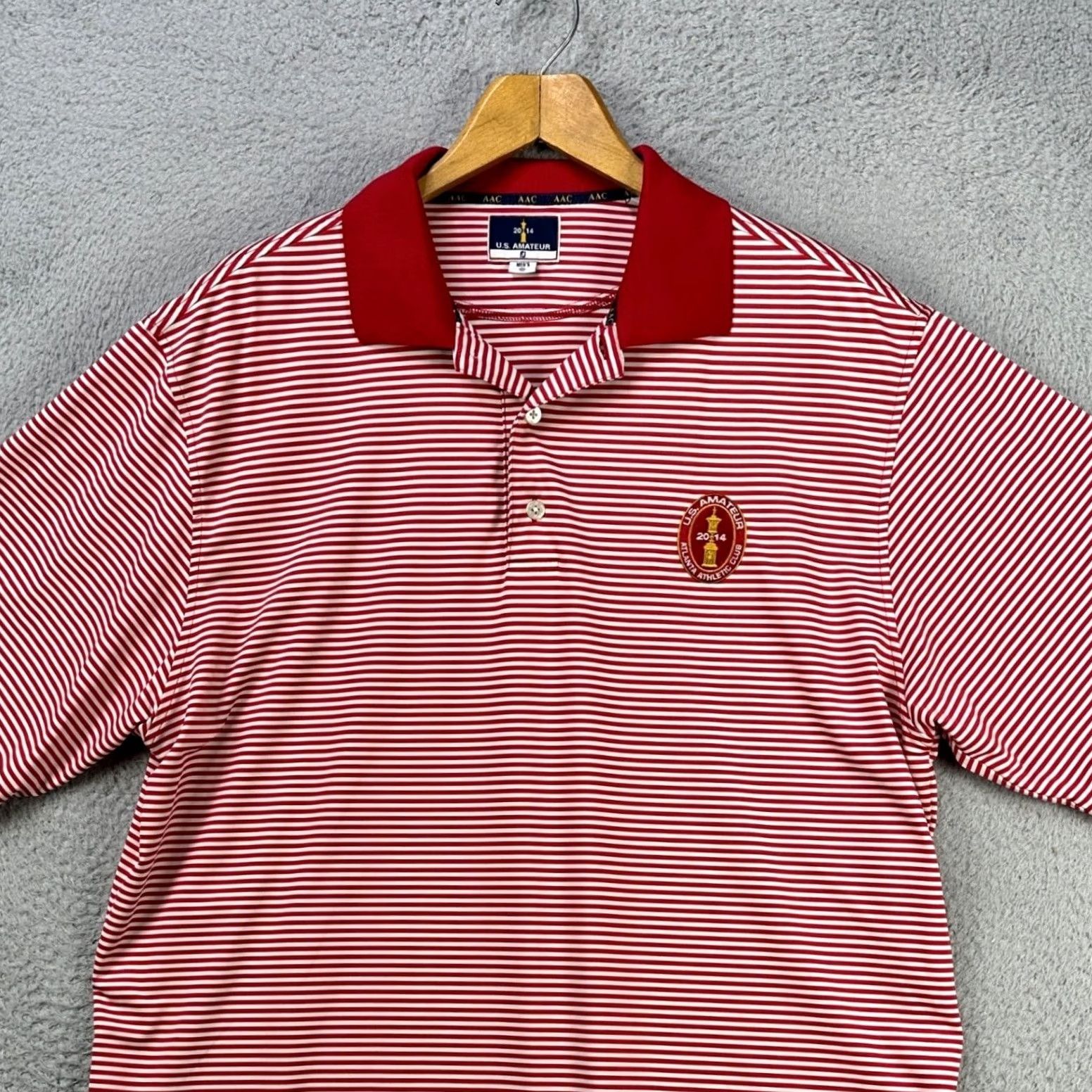 Footjoy FootJoy U.S Amateur Atlanta Athletic Club Shirt Golf Polo Mens XL Red Stripes Adult Polo Shirt Outdoor Golf Mens Size US XL / EU 56 / 4 - 2 Thumbnail