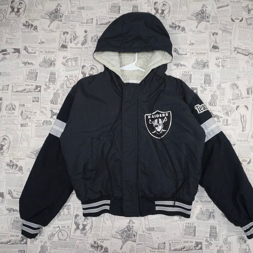 NFL XL - Vintage Y2K Raiders team NFL chalk line puffer jacket Size XL / US 12-14 / IT 48-50 - 1 Thumbnail