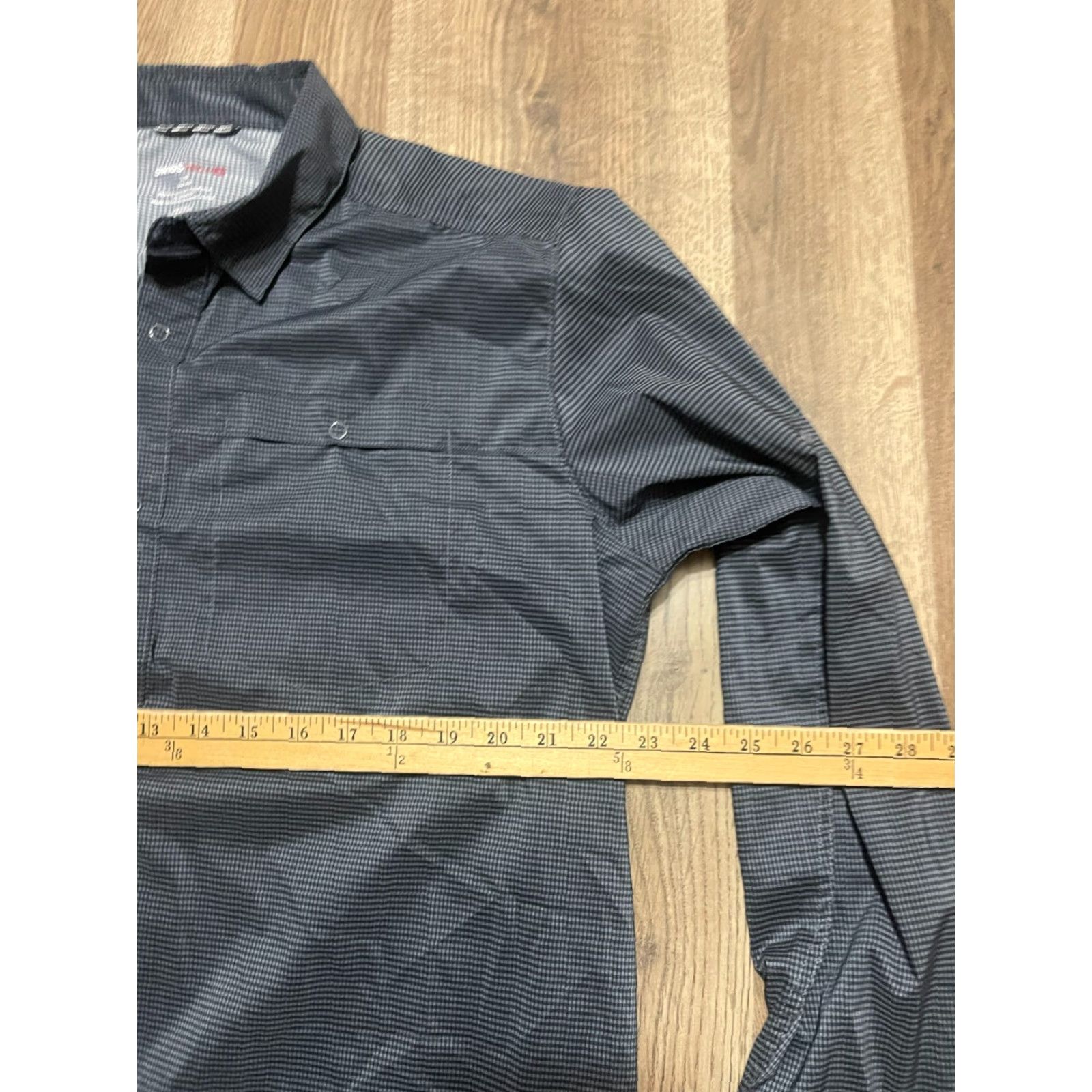 Vintage SwissTech Shirt, Men's Size Large, Button-Up, Long Sleeve, Pocket, Black, Gray, Regular Fit, Casual, Button, Collared, 100% solid? Size US L / EU 52-54 / 3 - 6 Thumbnail