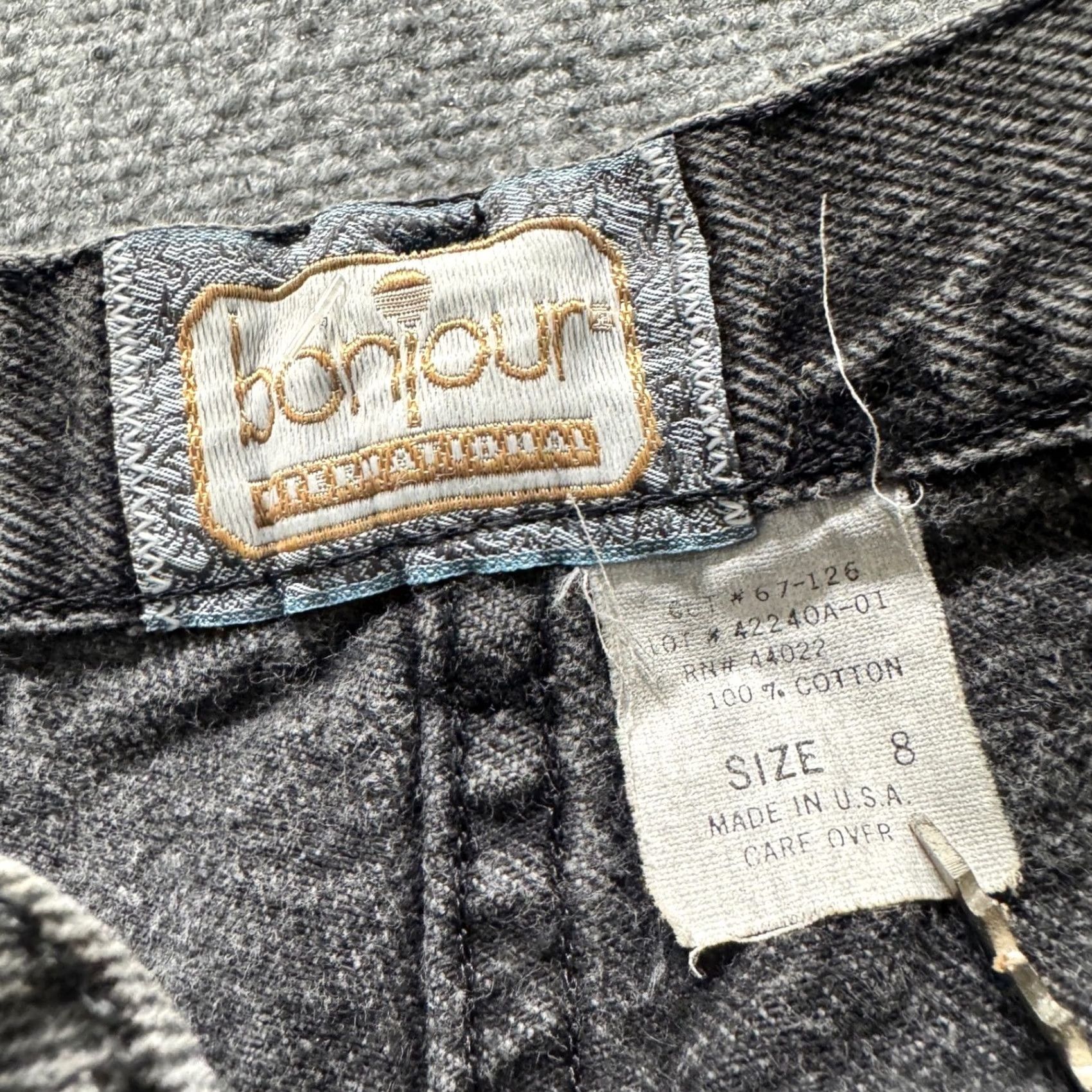 Vintage VINTAGE BonJour Pants Women's Size 8 Bootcut Black 100% Cotton Made In USA Paper Tag Womens Size 30" / US 8 / IT 44 - 3 Thumbnail