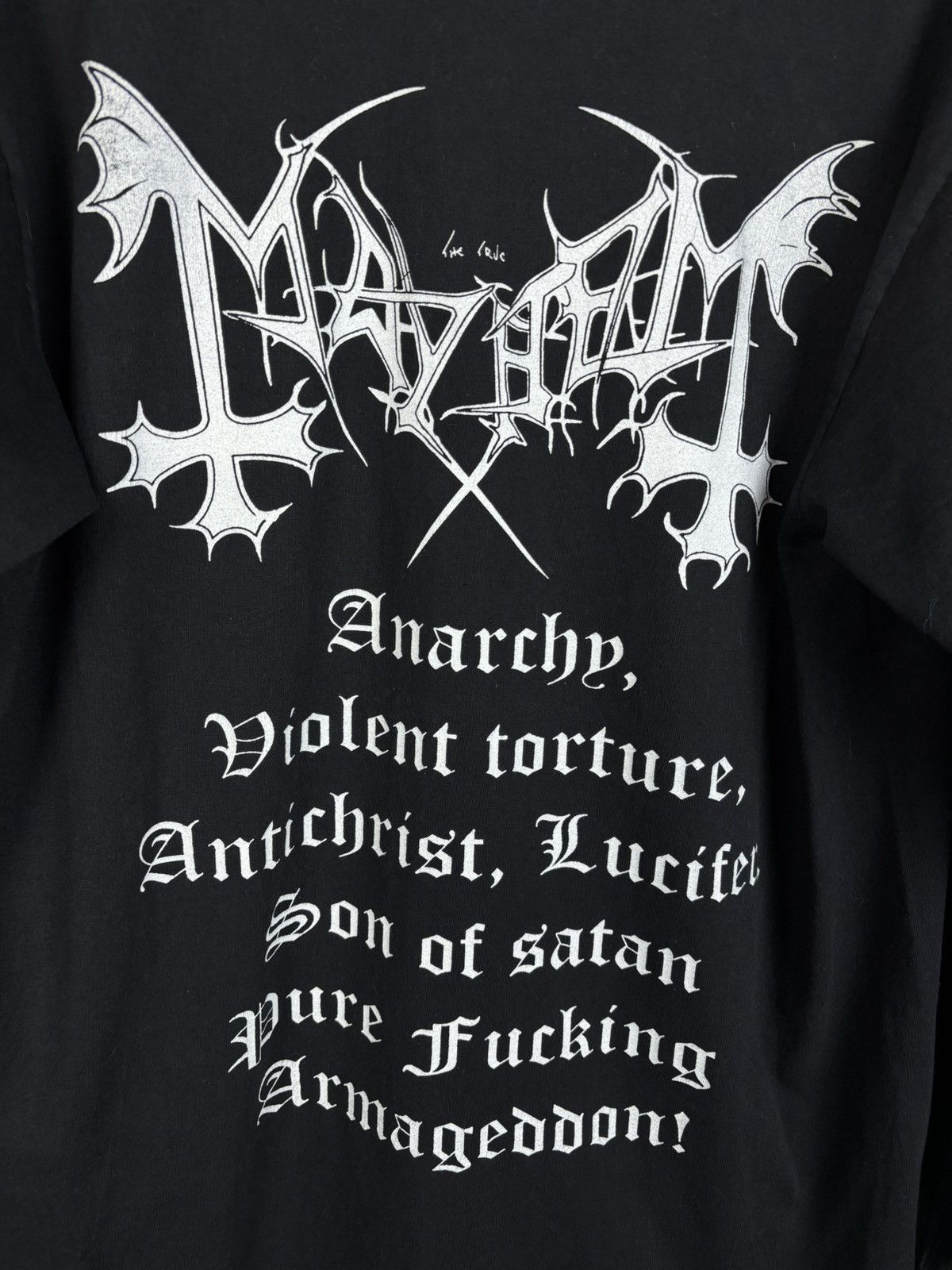 Band Tees Vintage Mayhem Pure Fucking Armageddon Metal Long Sleeve L Size US L / EU 52-54 / 3 - 6 Thumbnail