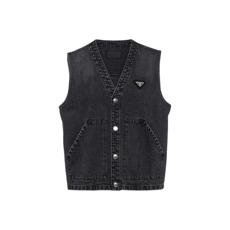 Prada Prada Logo Denim Vest for Men-2506 Size US M / EU 48-50 / 2 - 3 Thumbnail