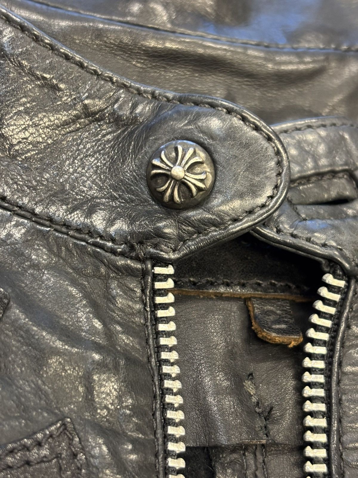 Chrome Hearts 1 of 1 RARE 80 cross Patches leather EZ Rider pullover jkt Size US S / EU 44-46 / 1 - 8 Thumbnail