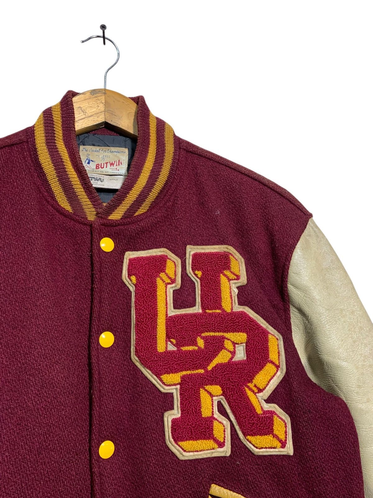 🔥VTG 70s BUTWIN WOOL/LEATHER VARSITY JACKET