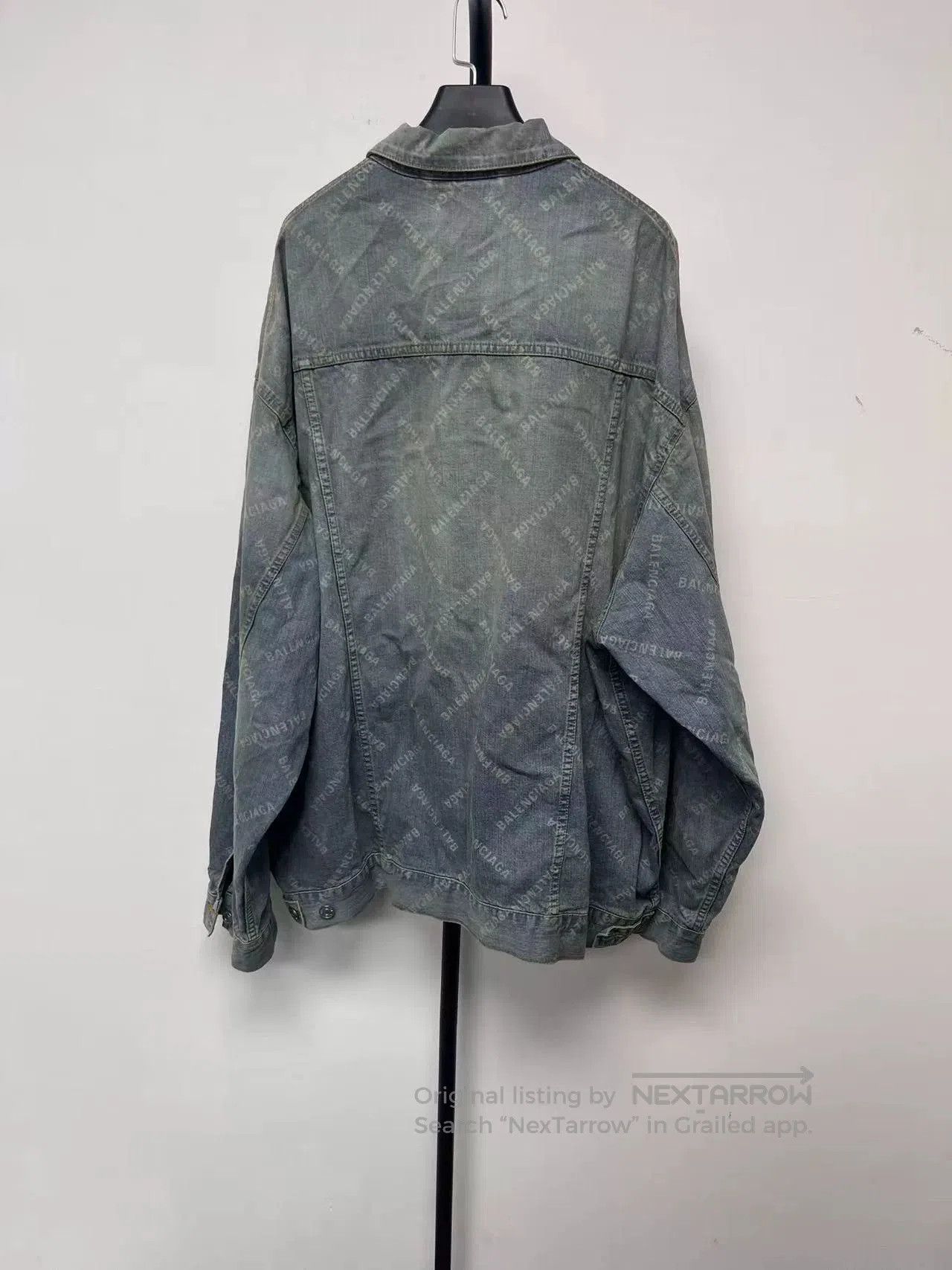 Balenciaga Balenciaga Logo Print Distressed Denim Jacket. Size US L / EU 52-54 / 3 - 2 Thumbnail