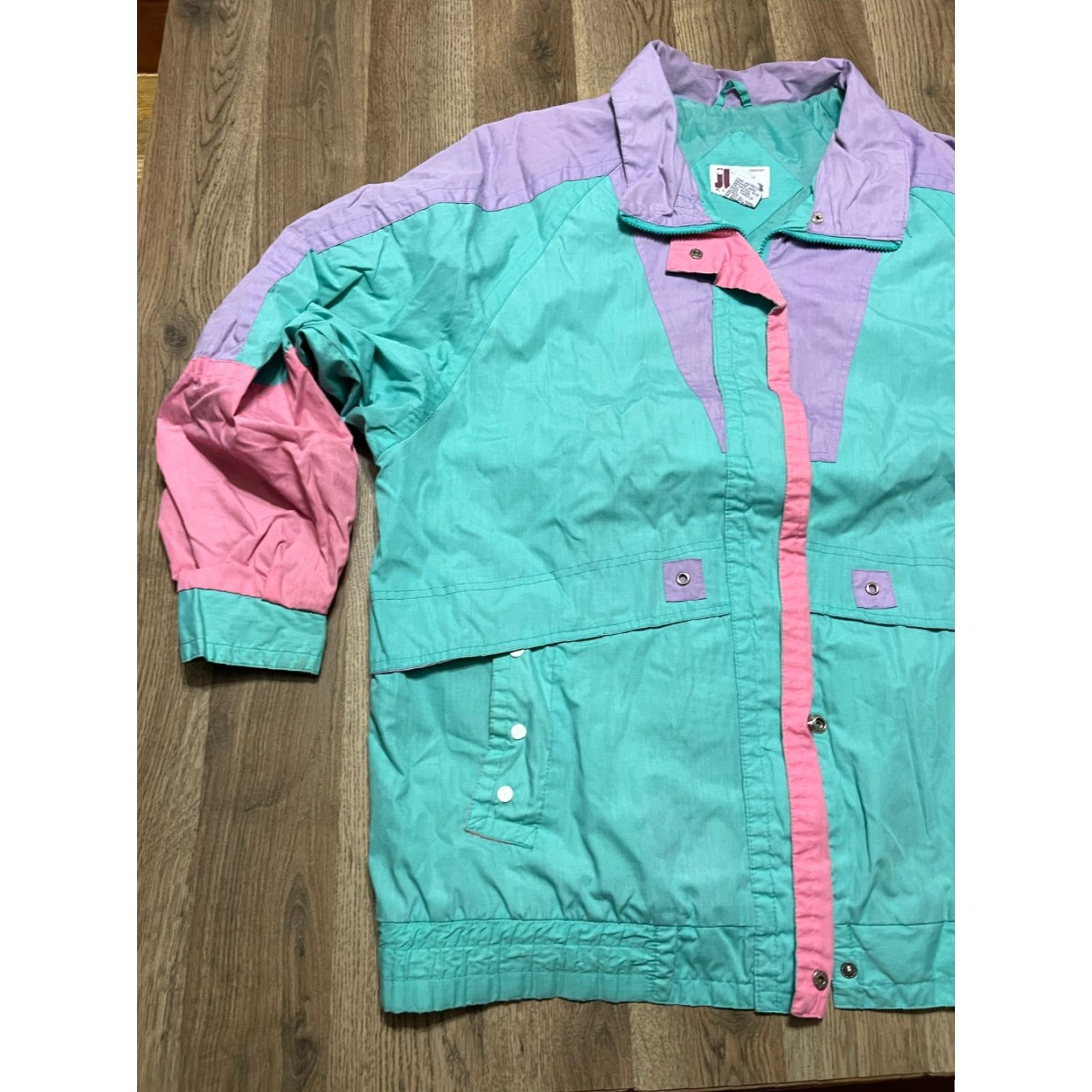 Vintage VINTAGE JL Edition Jacket Women’s Large Windbreaker Zip Up Pink Purple Mint Size L / US 10 / IT 46 - 3 Thumbnail