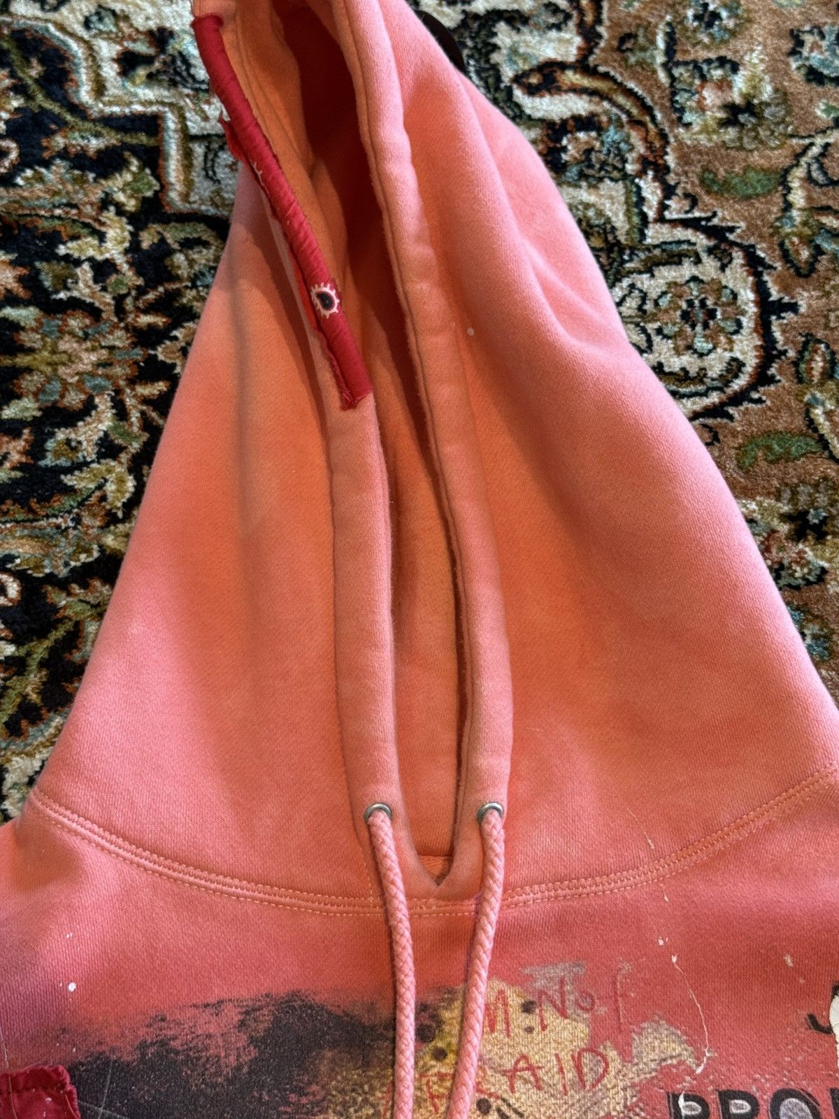 Other DUST OF GODS “1999” Hand-Distressed 1-of-1 Pink Hoodie Size US L / EU 52-54 / 3 - 4 Thumbnail