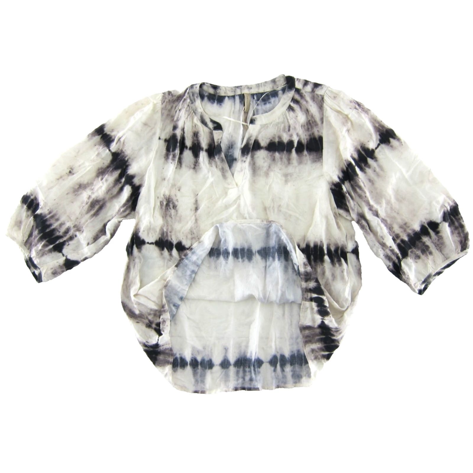 Vintage Soyaconcept Blouse NWT Tie Dye V-Neck 3/4 Sleeve Ivory Medium Size M / US 6-8 / IT 42-44 - 5 Thumbnail