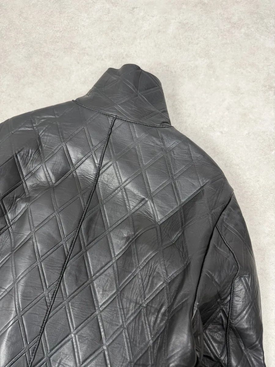 Emporio Armani AW2013 Emporio Armani Black Asymmetrical Losange Leather Jacket Size US S / EU 44-46 / 1 - 6 Thumbnail