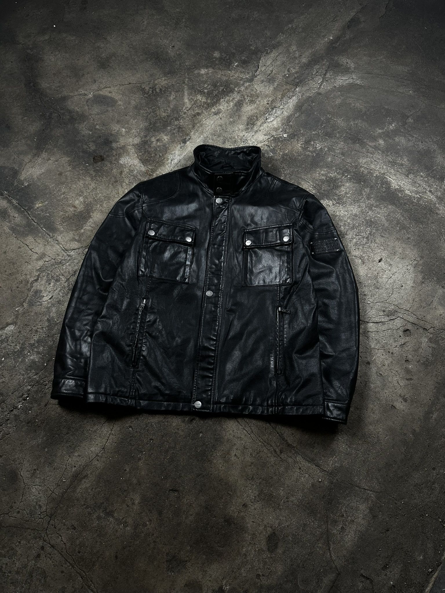 Mustang Vintage Mustang Waxed Leather Biker Bomber Jacket Size US L / EU 52-54 / 3 - 1 Thumbnail