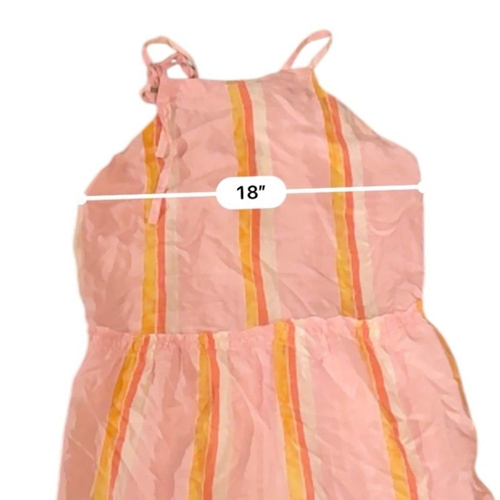 Club Monaco Club Monaco Amirra Silk Pink Multi Stripe Tiered Midi Dress Size M / US 6-8 / IT 42-44 - 10 Thumbnail