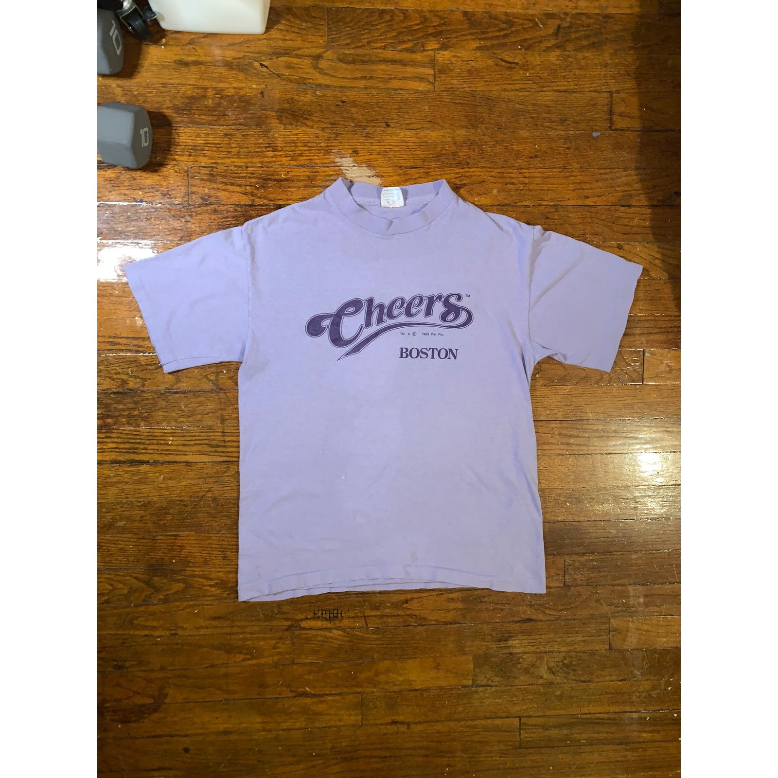 TEE JAYS Vintage 90s Cheers Boston T Shirt Purple Medium USA Made Size US M / EU 48-50 / 2 - 2 Thumbnail