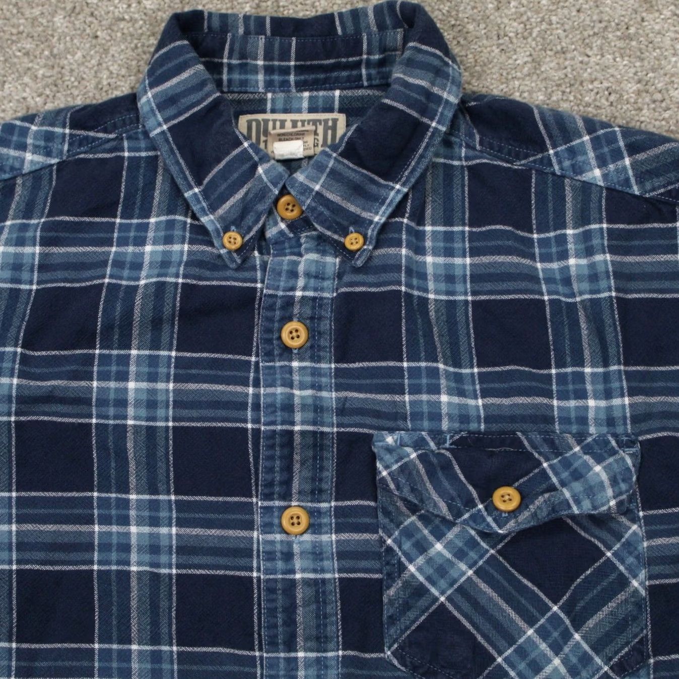 Vintage Duluth Button-Up Shirt Men Medium Blue/White Plaid Flannel Cotton L/S Shirt Mens Medium Blue Plaid Size US M / EU 48-50 / 2 - 5 Thumbnail