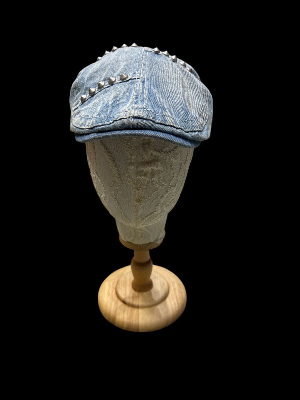 Japanese Brand CAPRICORN DENIM PATCHWORK STUDDED FLAT HAT Size ONE SIZE - 3 Thumbnail
