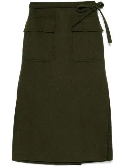 Gucci o1la5ras0526 Wool Cashmere Skirt in Green Size 26" / US 2 / IT 38 - 1 Preview