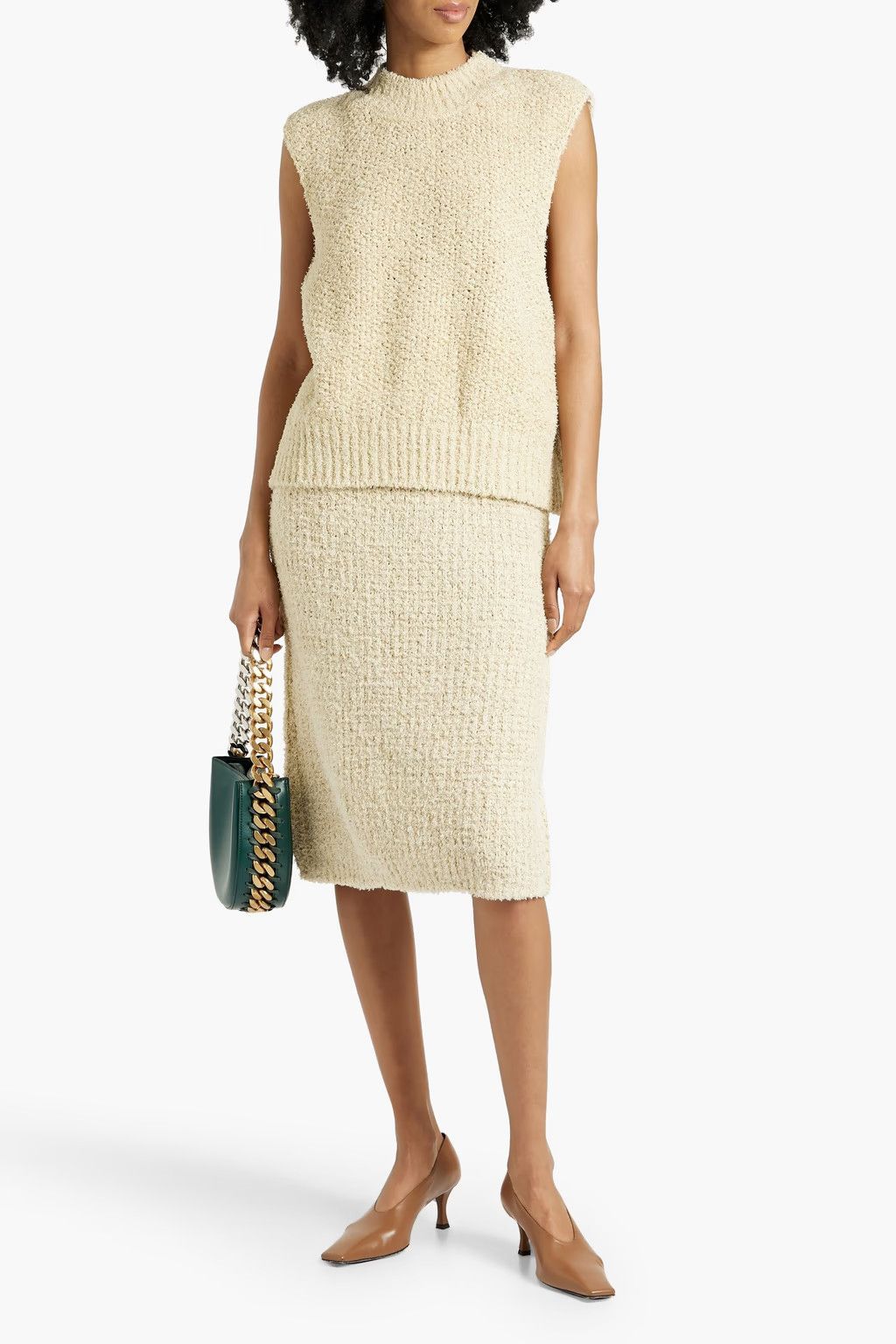 Maison Margiela o1y0625 Midi Skirt in Beige Size 27" / US 4 / IT 40 - 2 Thumbnail