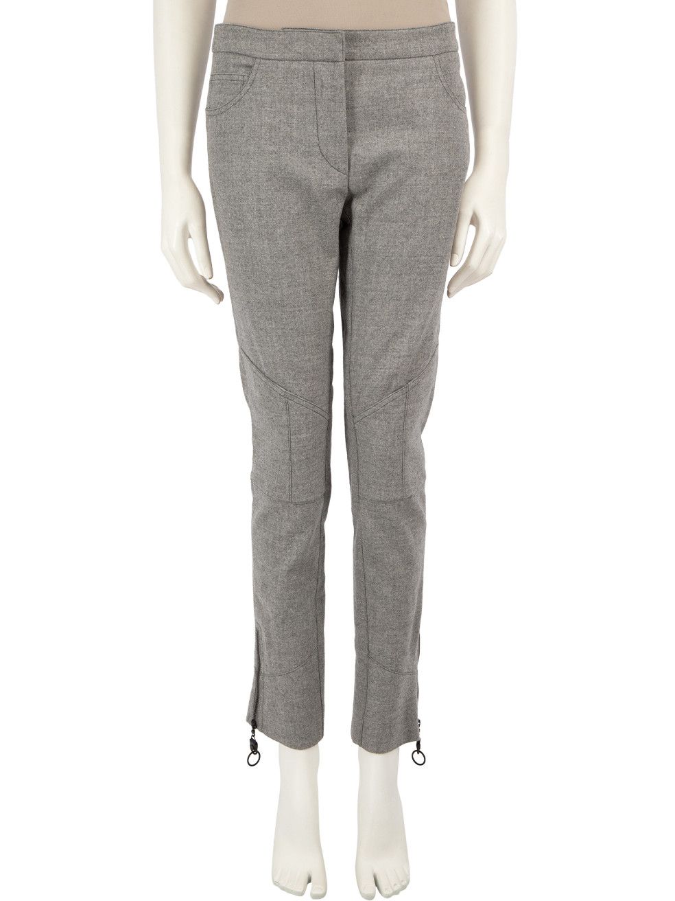 Louis Vuitton Grey Wool Zip Cuff Slim Trousers Size 27" / US 4 / IT 40 - 1 Thumbnail