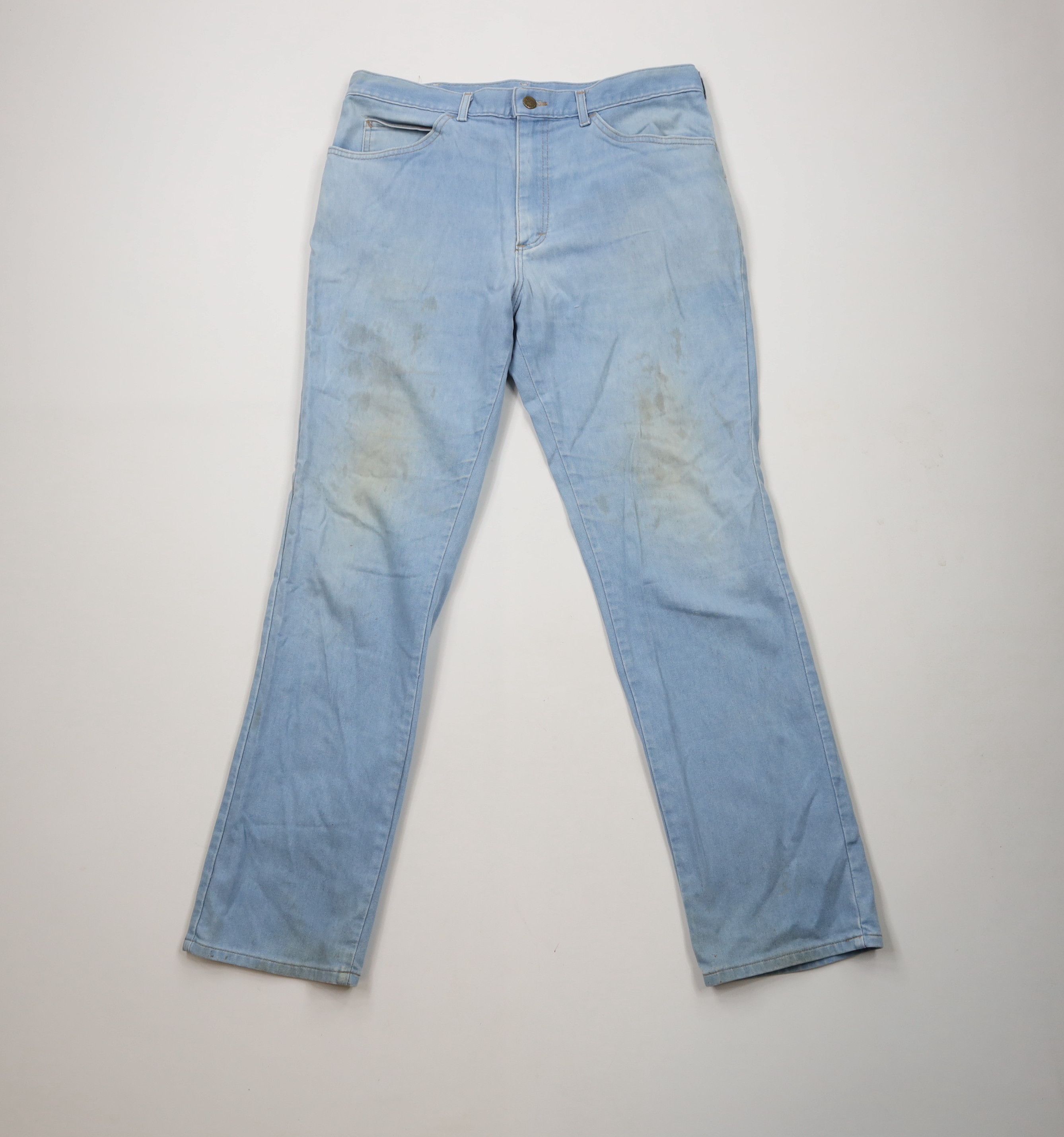 Lee × Vintage Vintage 90s Lee Distressed Straight Leg Denim Jeans Blue USA Size US 34 / EU 50 - 1 Thumbnail