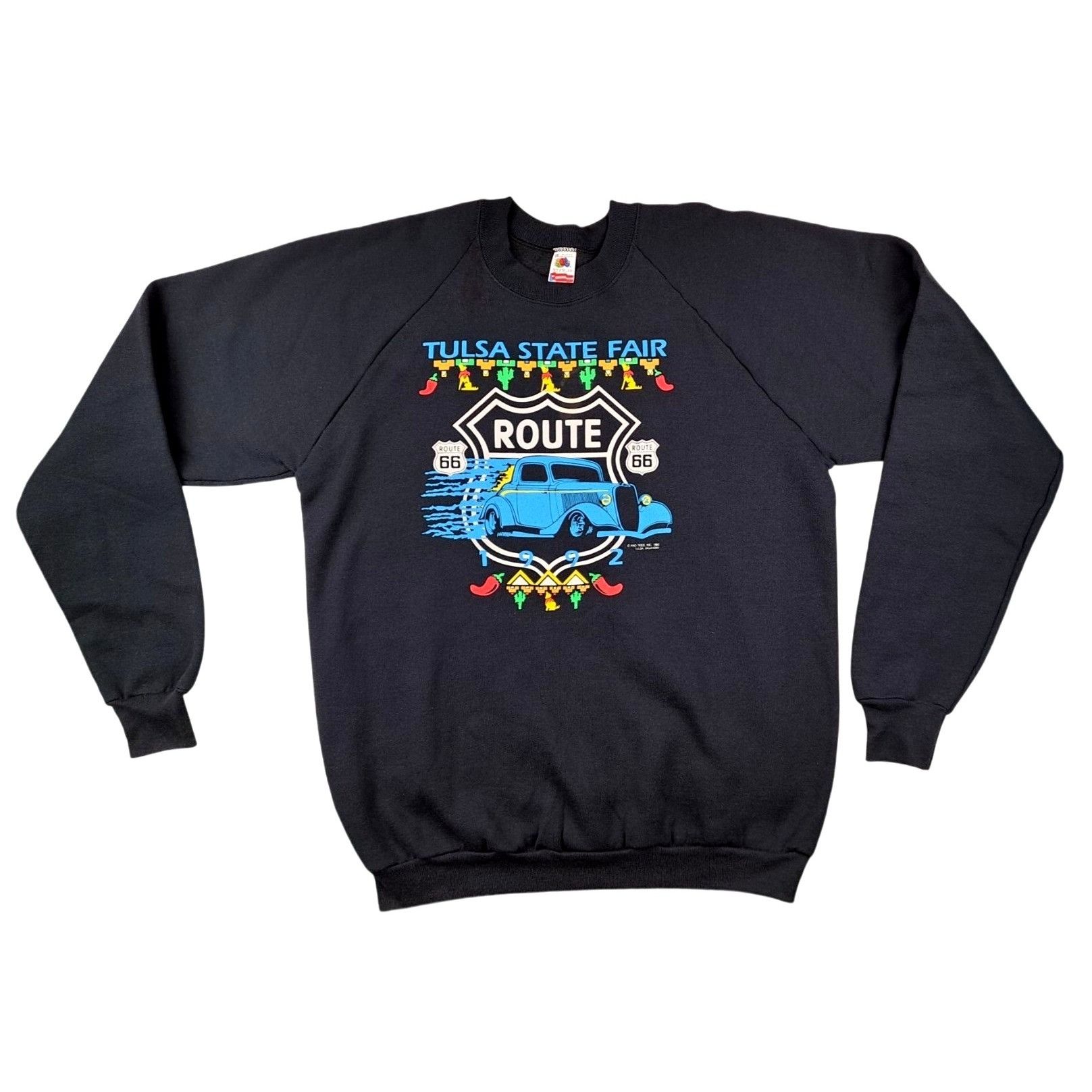 Fruit Of The Loom Vintage Tulsa State Fair Sweatshirt Glow In Dark Hot Rod 2XL Size US XXL / EU 58 / 5 - 1 Thumbnail