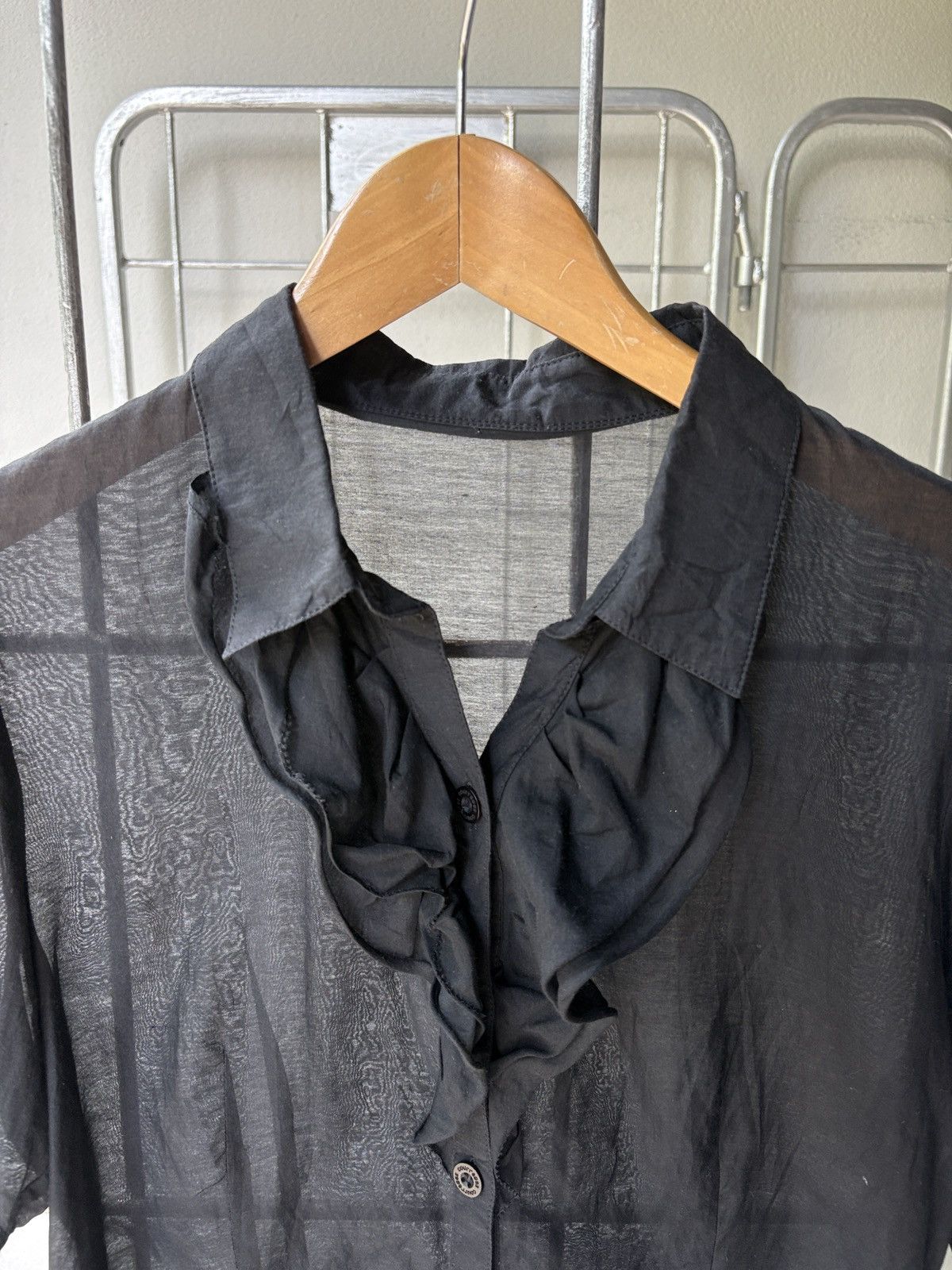 Courreges Courreges ruffle black shirt Size M / US 6-8 / IT 42-44 - 3 Thumbnail