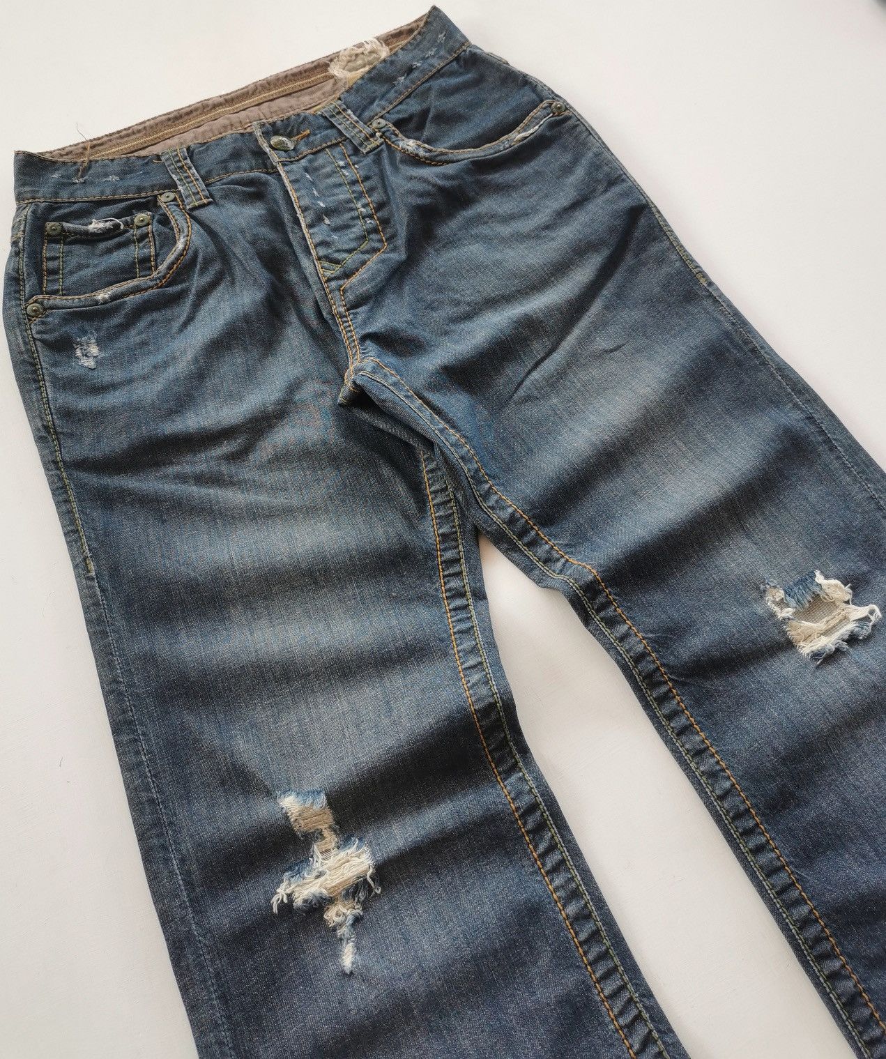 Stitch's Jeans Loose Bootcut Stitch Alabama Thunder Distressed Jeans Size US 30 / EU 46 - 3 Thumbnail