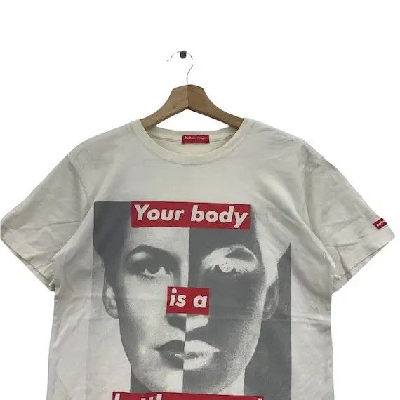 Barbara Kruger × Uniqlo Vtg BARBARA KRUGER BATTLEGROUND Tee Shirt Conceptual Artist Size S / US 4 / IT 40 - 2 Thumbnail