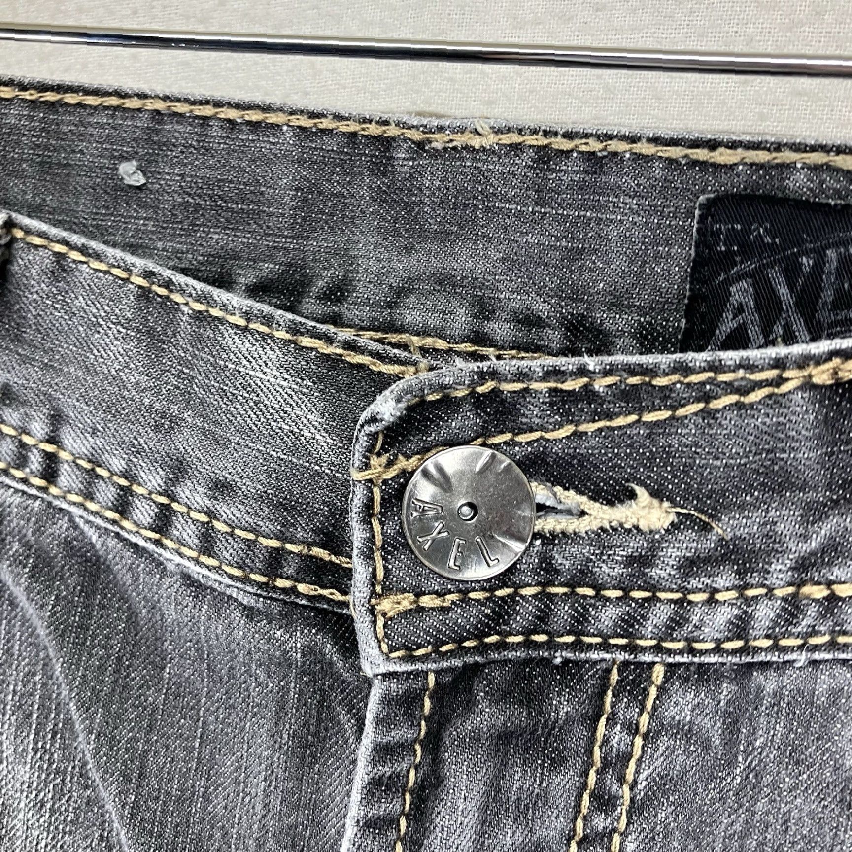 Denime VINTAGE Black Rock Gray Denim Jeans Men Relaxed Straight 34x29 90s Biker Style Size US 34 / EU 50 - 7 Thumbnail
