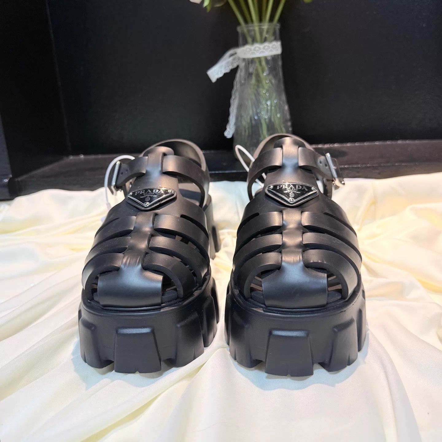 Prada Prada Monolith Ankle Strap Sandal 38 New nh5728 Size US 7.5 / IT 37.5 - 2 Thumbnail