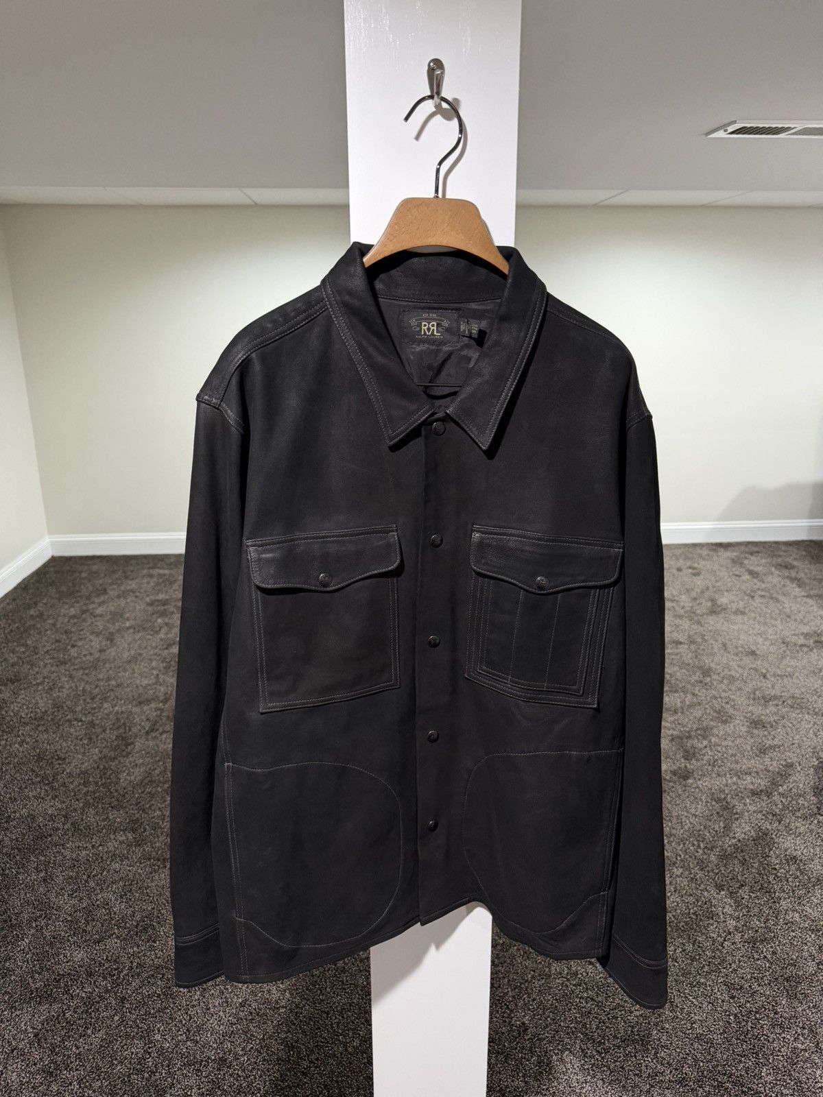 RRL Ralph Lauren RRL Ralph Lauren Roughout Sheep Suede Leather Workshirt Jack Size US XXL / EU 58 / 5 - 3 Thumbnail