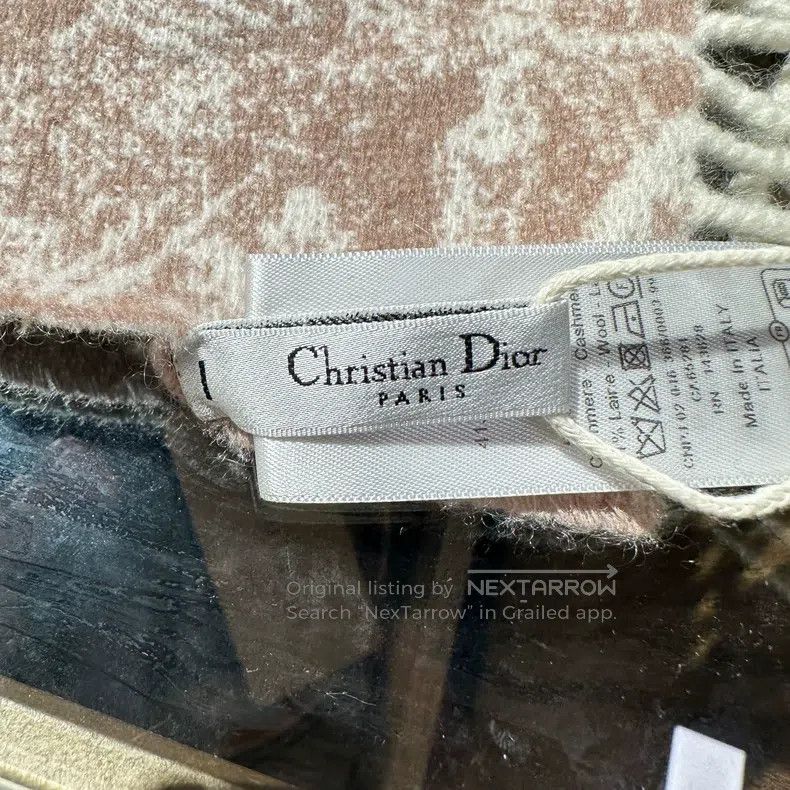 Dior Dior Full-print zoo slogan letter cashmere scarf Size ONE SIZE - 5 Thumbnail