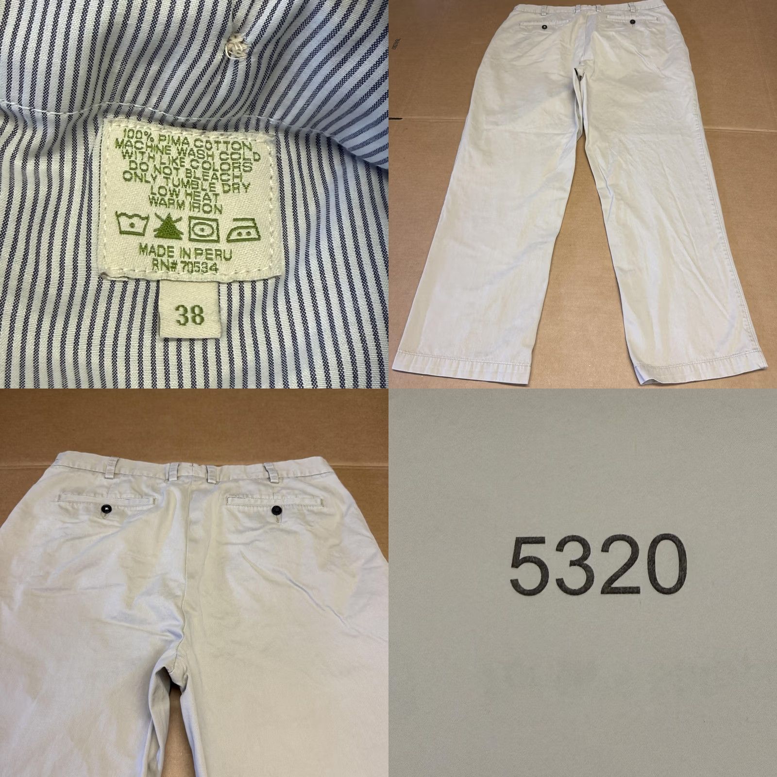 Orvis Orvis Mens Pants 38x30 Beige Pima Cotton Chino Relaxed Straight Leg Casual Size US 38 / EU 54 - 9 Thumbnail
