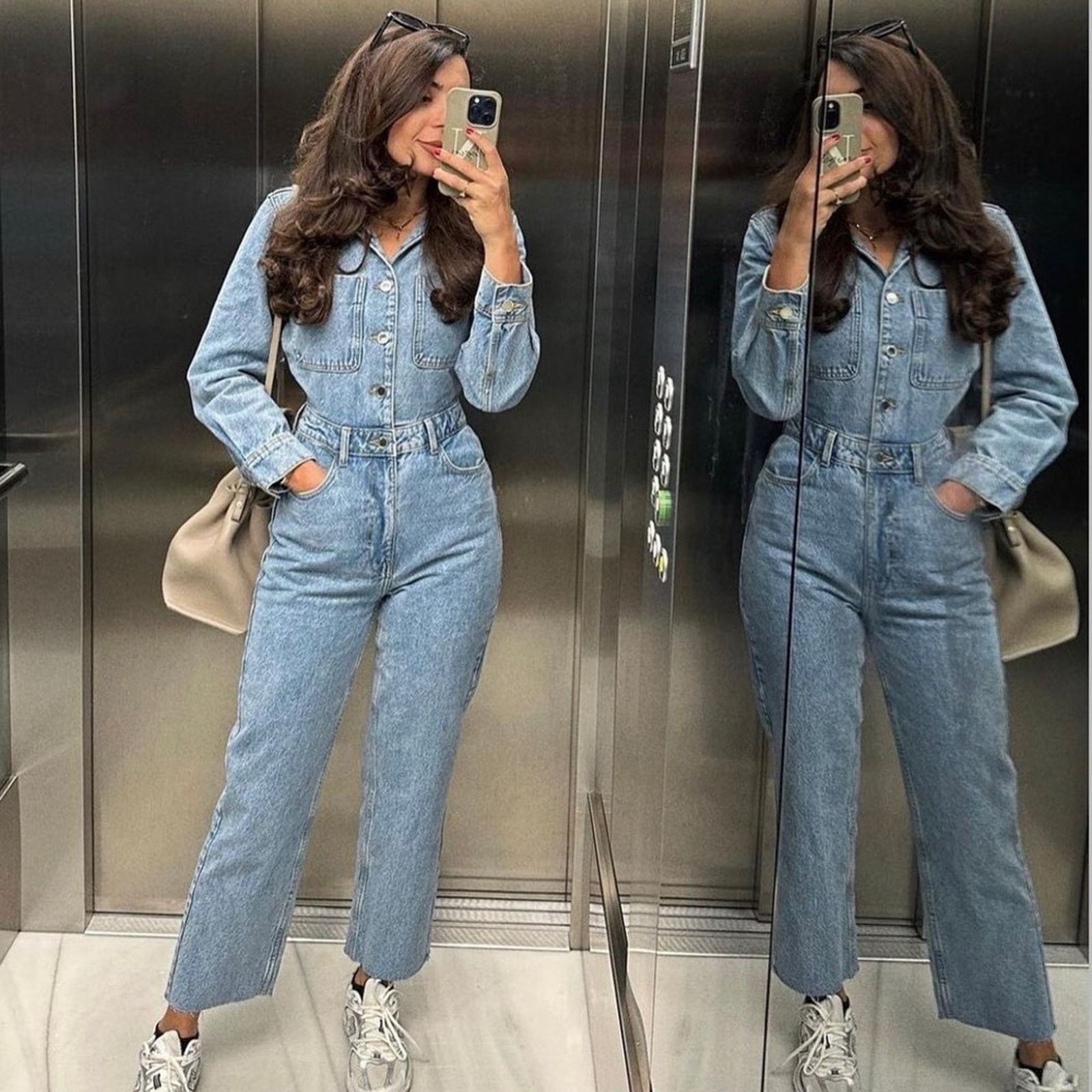 Zara ZARA BLOGGER FAVORITE TRF LONG DENIM JUMPSUIT Size 28" / US 6 / IT 42 - 2 Thumbnail