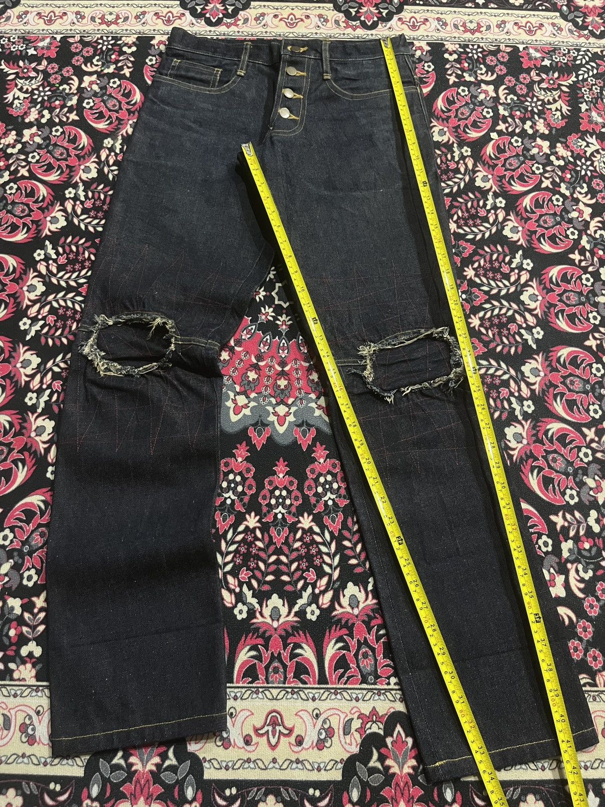 Christopher Nemeth ⚡️Designer⚡️Christopher Nemeth Deconstructed Raw Indigo Jeans Size US 30 / EU 46 - 10 Thumbnail
