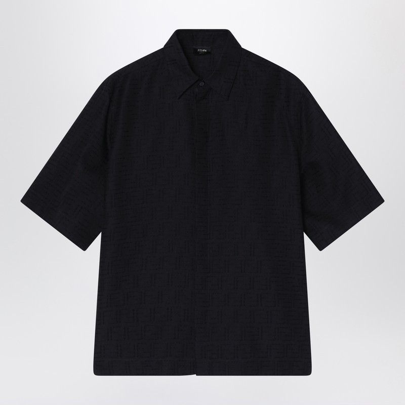 Fendi Fendi Black Ff Jacquard Linen Shirt Size US M / EU 48-50 / 2 - 1 Thumbnail