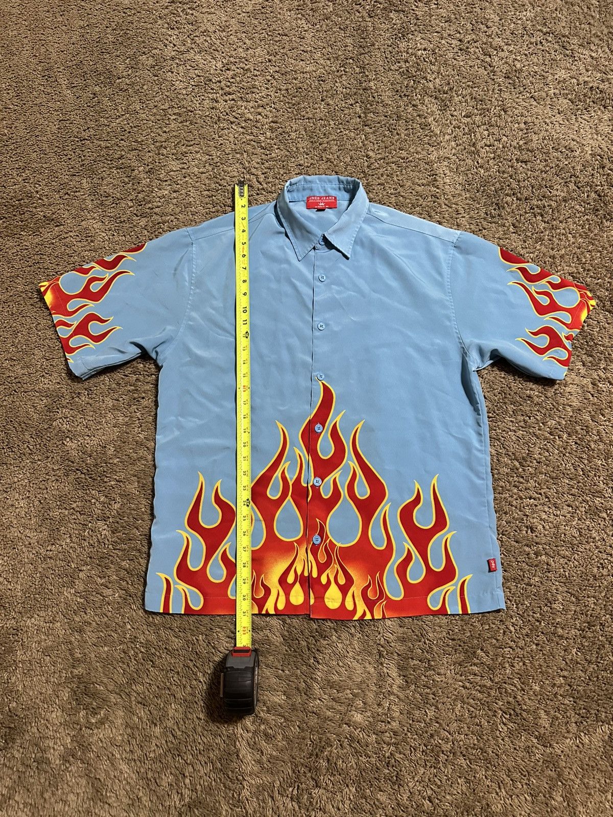 JNCO Vintage JNCO Jeans “triple blue flame” shirt 90s size large Size US L / EU 52-54 / 3 - 8 Thumbnail
