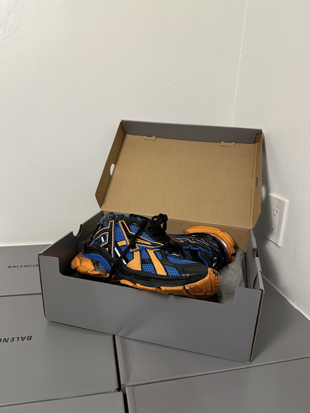Balenciaga Balenciaga Blue/Orange Runner Shoe Size US 9 / EU 42 - 1 Thumbnail