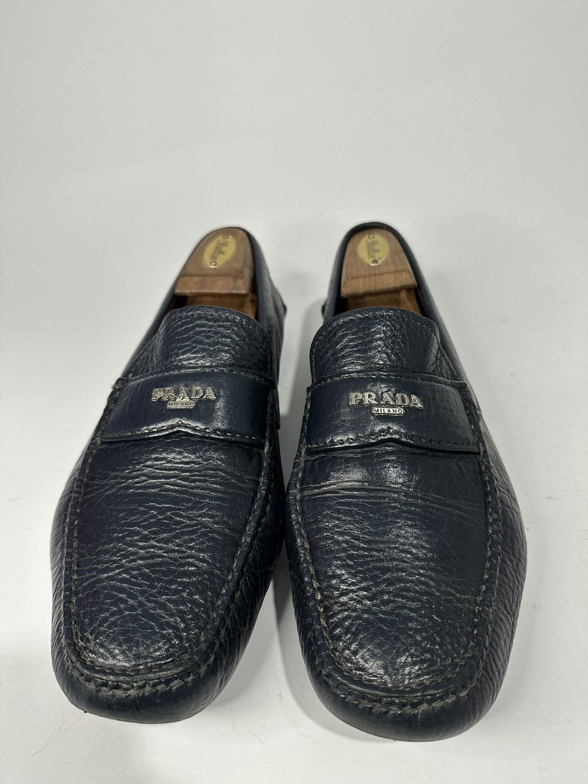 Prada Vintage Prada Pebbled Calfskin Leather Driving Loafers. Size US 9.5 / EU 42-43 - 1 Thumbnail