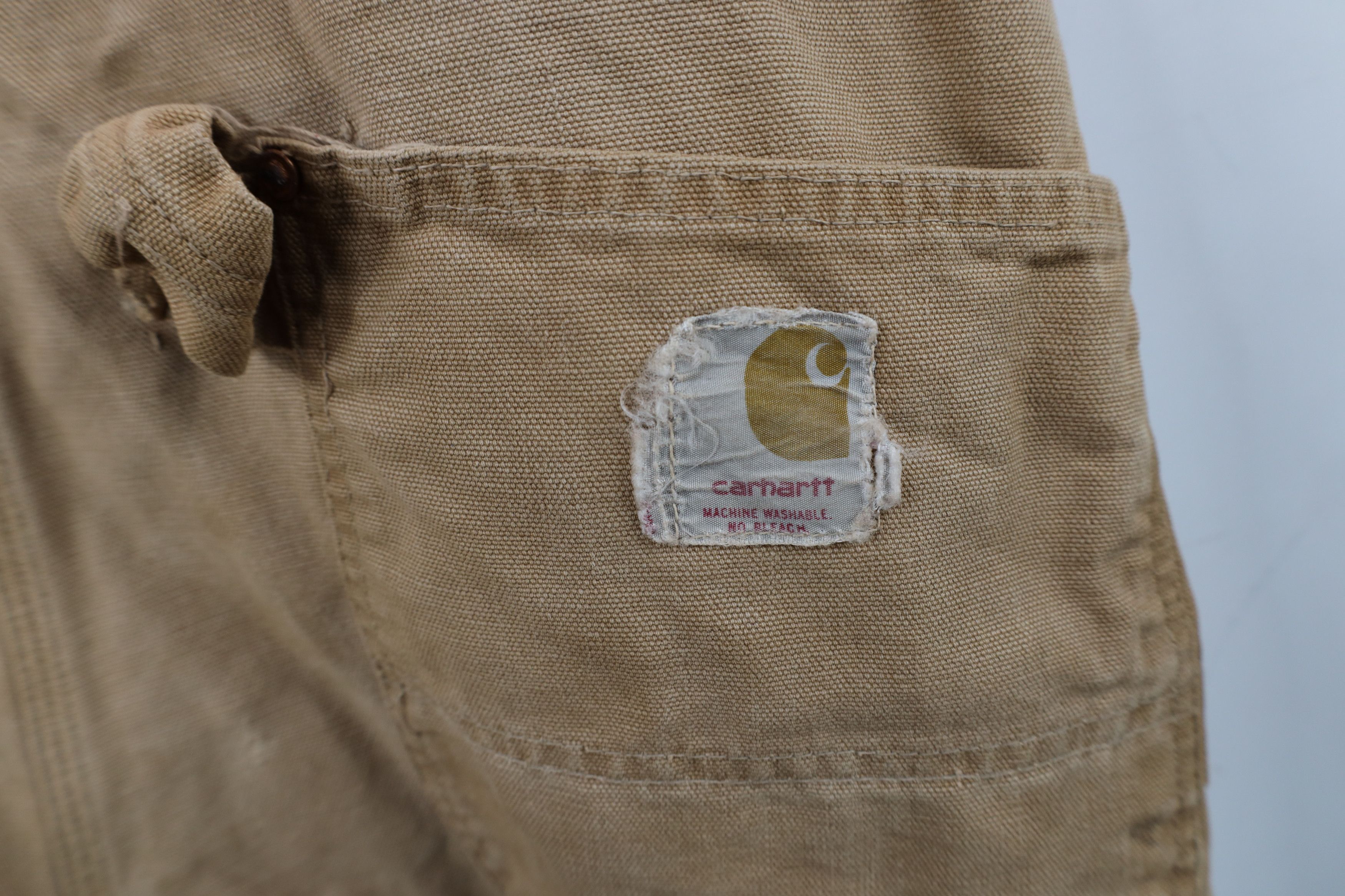 Carhartt Vintage 70s Carhartt Thrashed Double Knee Canvas Overalls Size US 36 / EU 52 - 9 Thumbnail