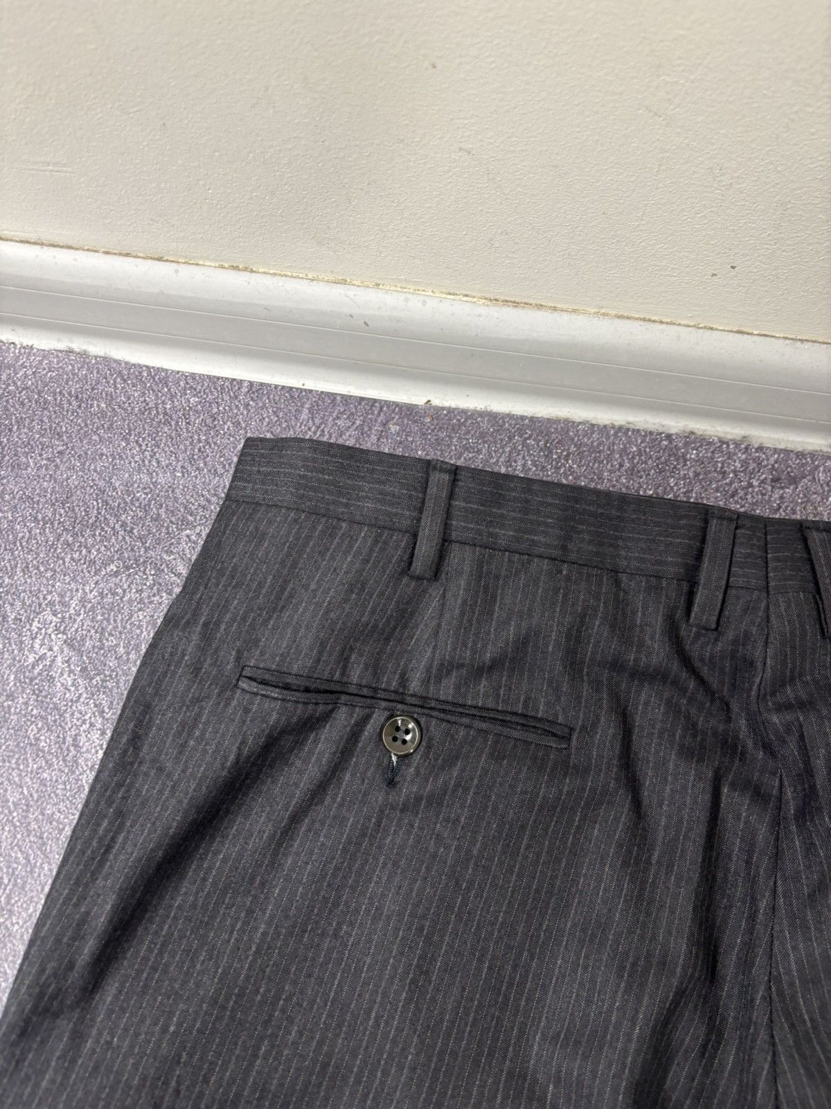 Kiton Kiton Napoli Men’s Pinstripe Gray Wool Dress Pants Trousers Size US 42 / EU 58 - 16 Thumbnail