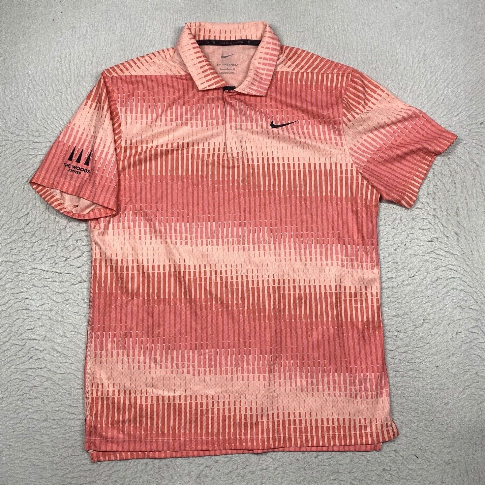 image of Nike Dri-Fit Adv Tiger Woods Mens Medium The Woods Jupiter Polo Shirt Dn2237 697 in White