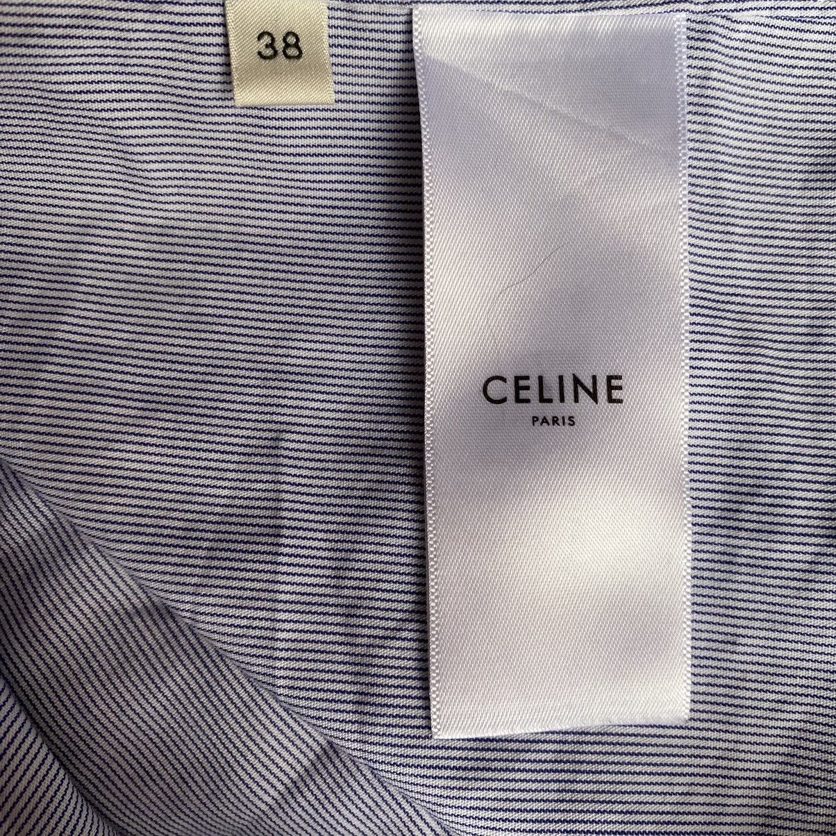 Celine × Hedi Slimane Celine Stripe Cotton Poplin Shirt Size S / US 4 / IT 40 - 4 Thumbnail
