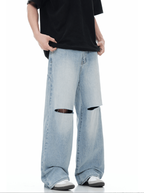 Japanese Brand × Vintage American retro washed versatile ripped trendy jeans Size US 32 / EU 48 - 2 Thumbnail